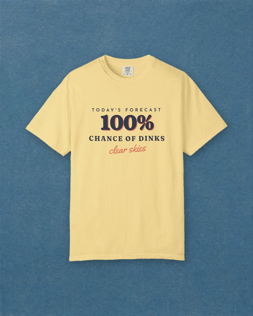 100% Chance of Dinks Tee in Butter, styled
