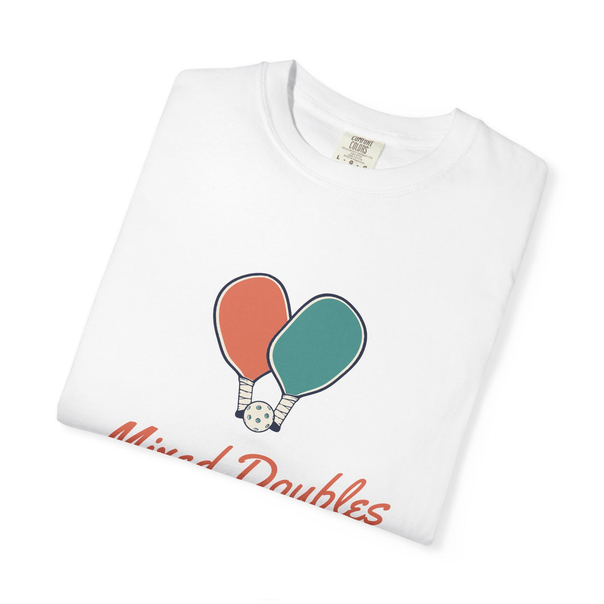 Mixed Doubles Tee in White, folded