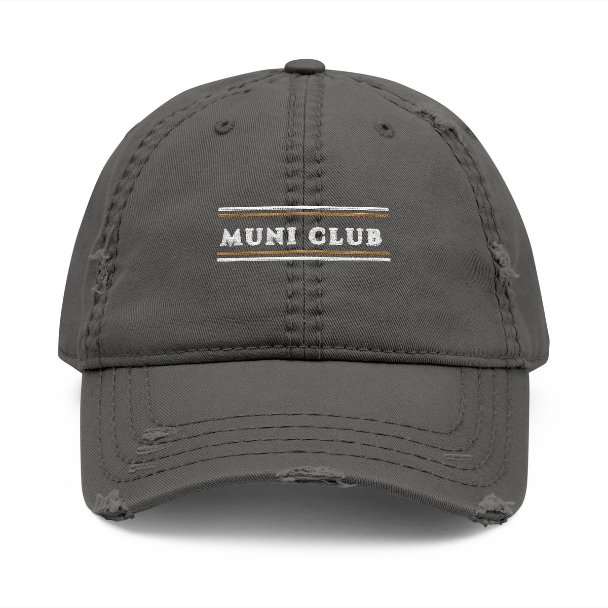 Club Stripe Dad Hat in Charcoal Grey, front view