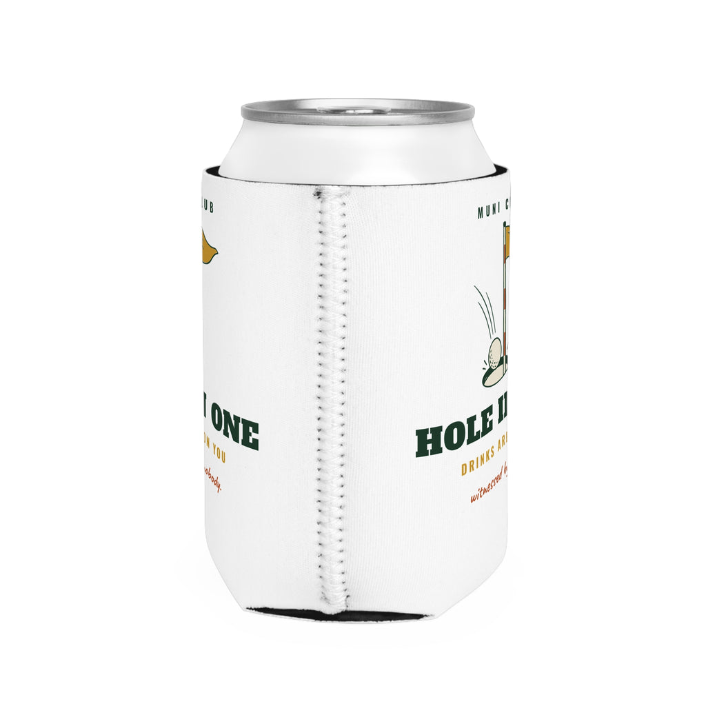 Hole in One Can Cooler in White, right side view
