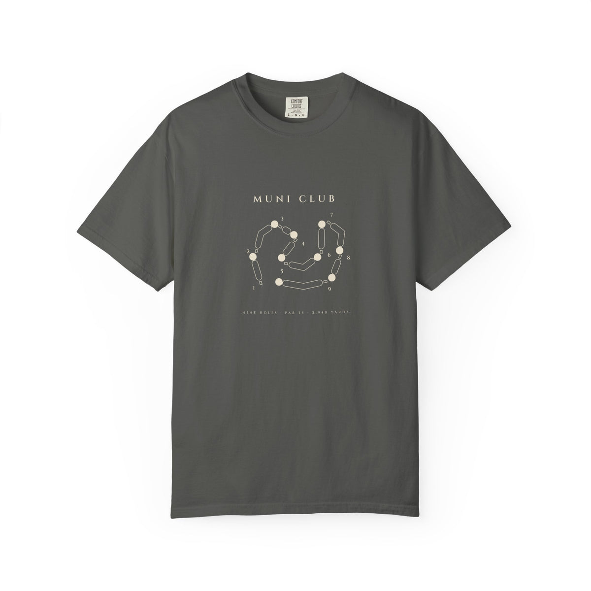 The Routing Tee in Pepper, front view