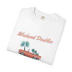 Weekend Doubles Tee in White, folded