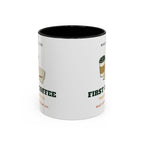 First Coffee Mug in Black, corner view