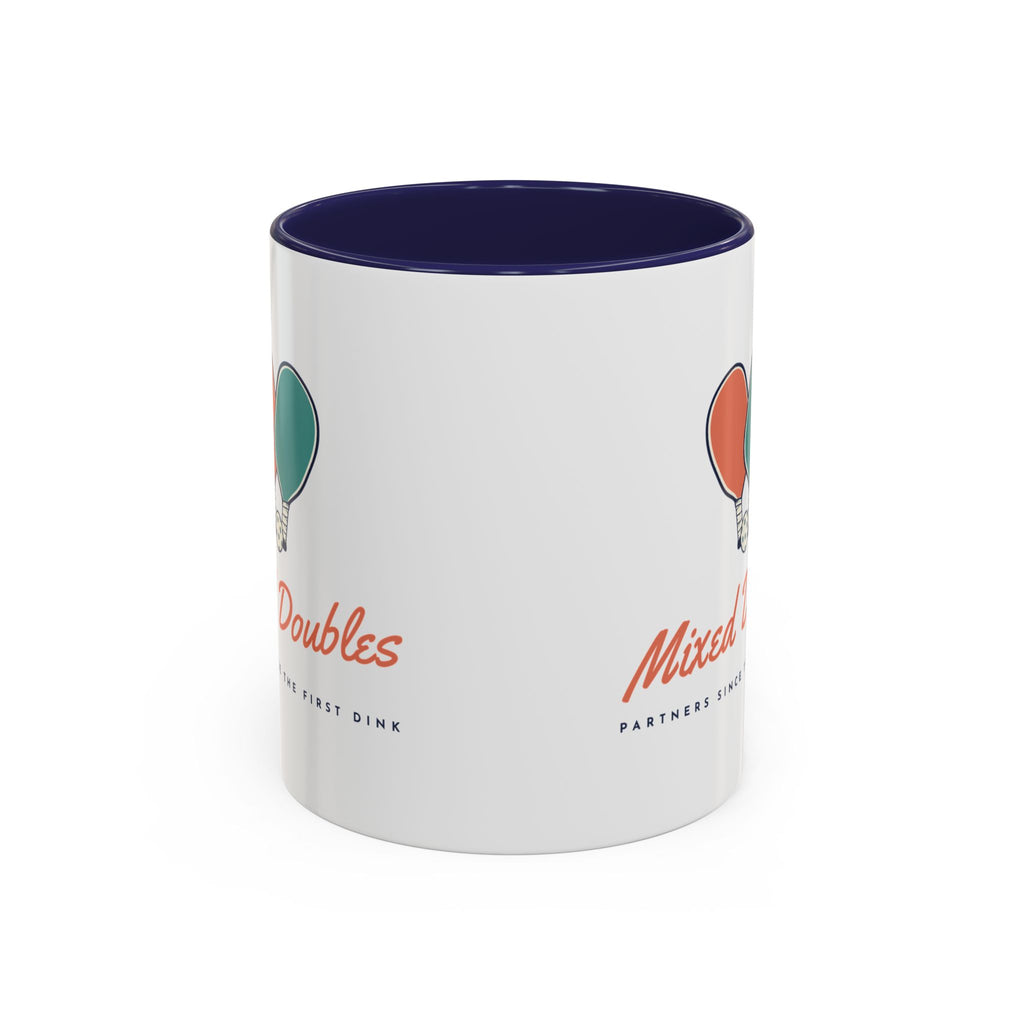 Mixed Doubles Mug in Navy, corner view