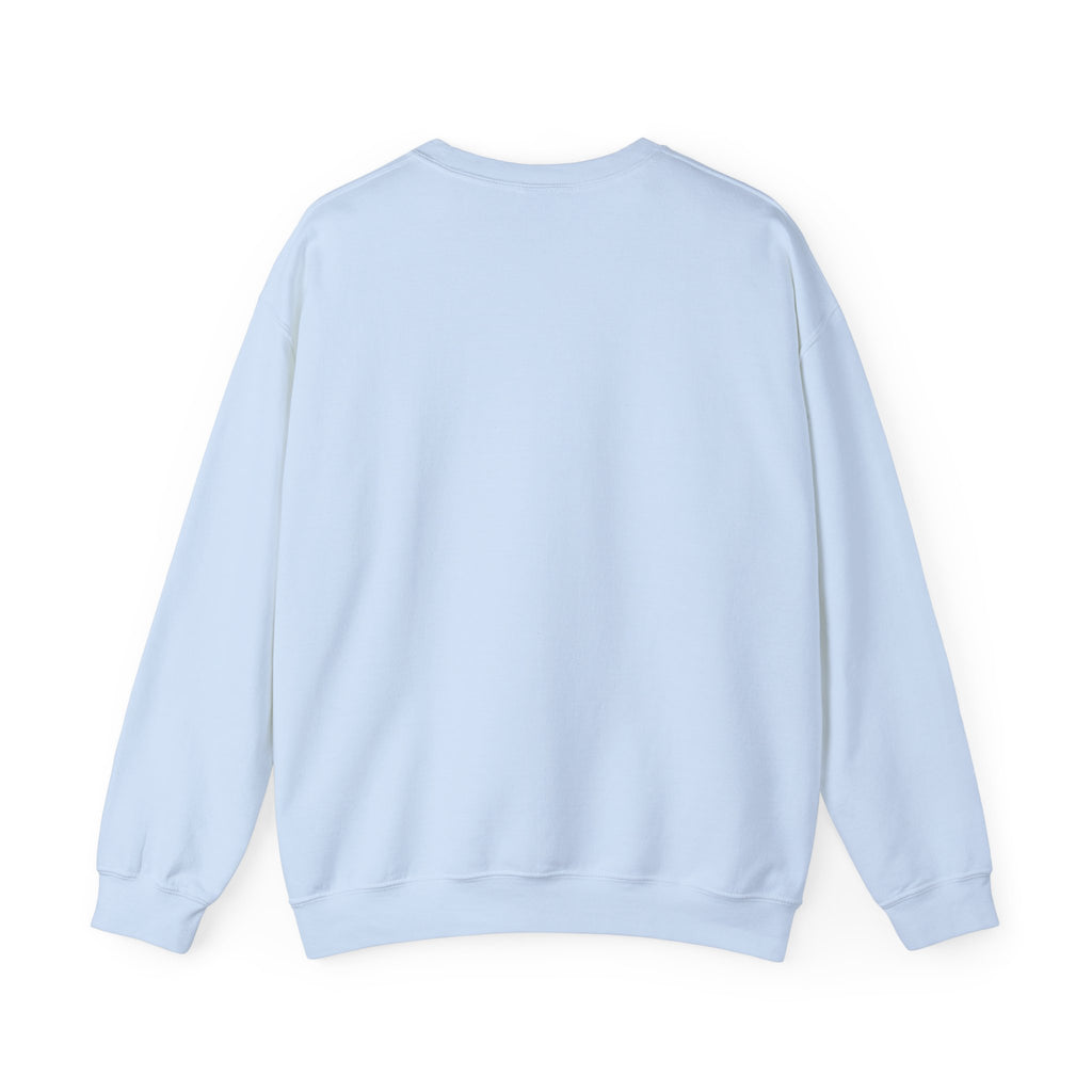 Recovering Banger Crewneck in Light Blue, back view