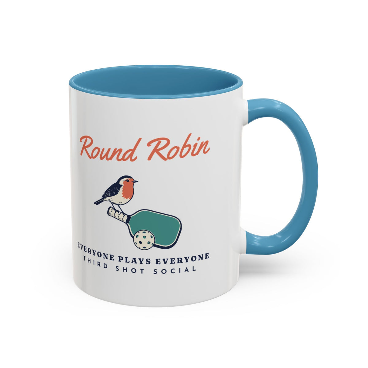 Round Robin Mug in Light Blue, design, handle right