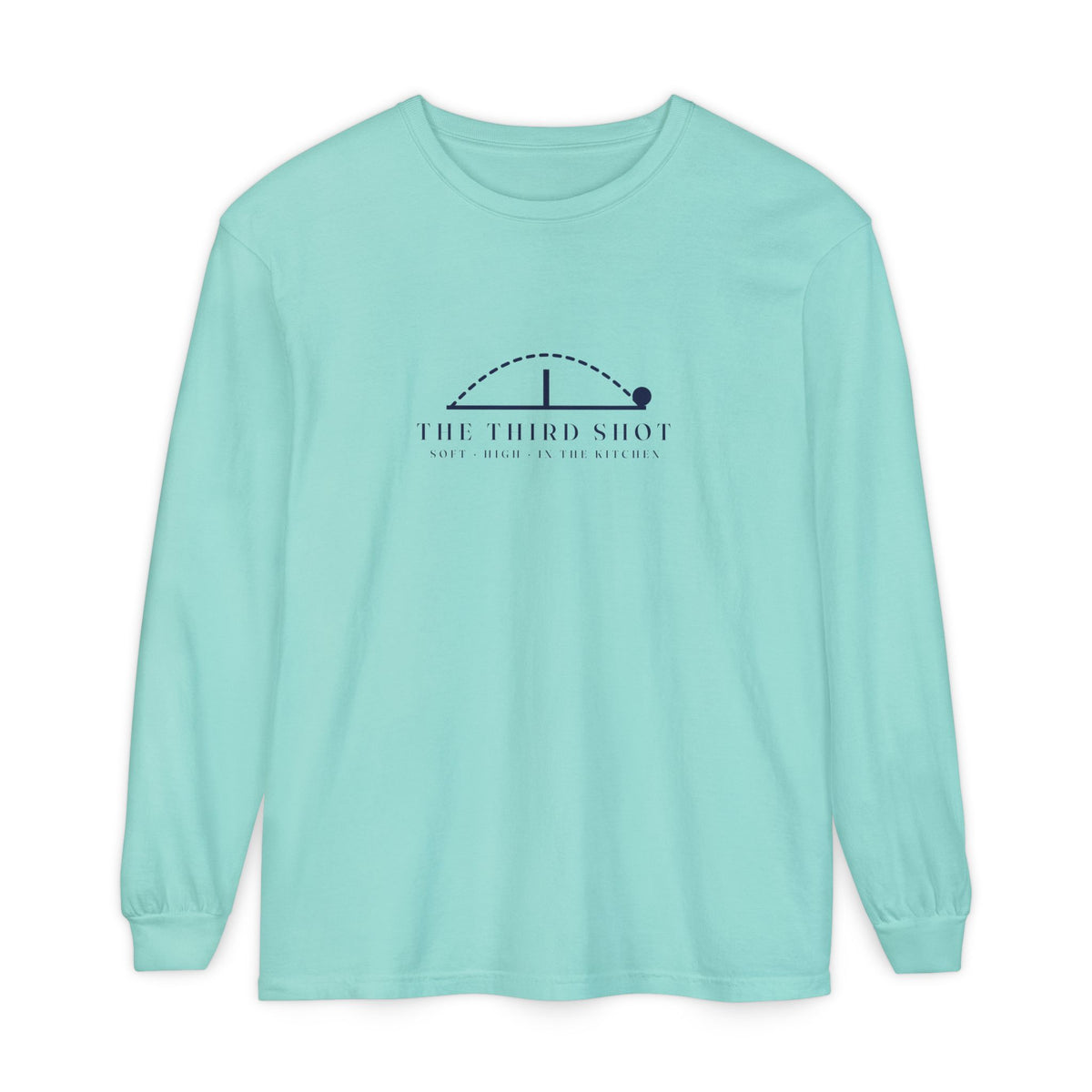 The Third Shot Long Sleeve Tee in Chalky Mint, front view