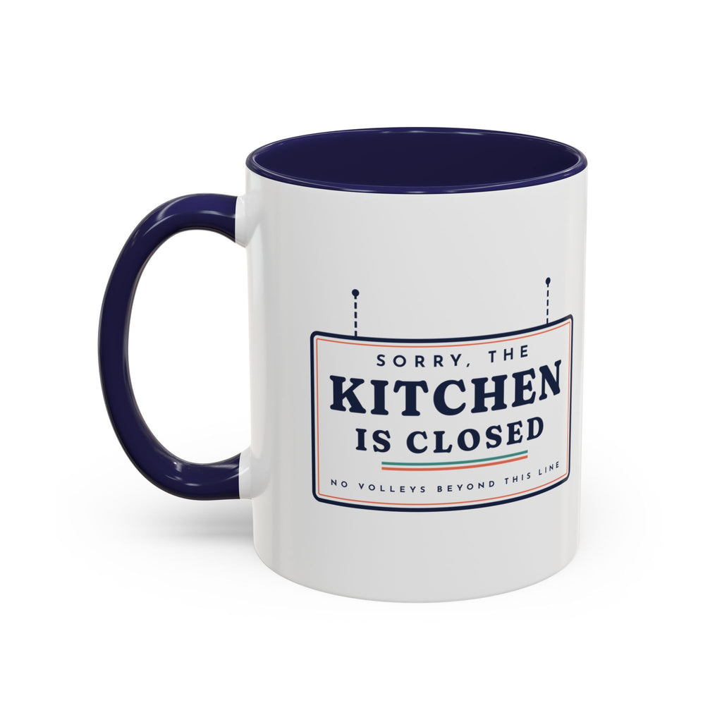 Kitchen Closed Mug in Navy, design, handle left