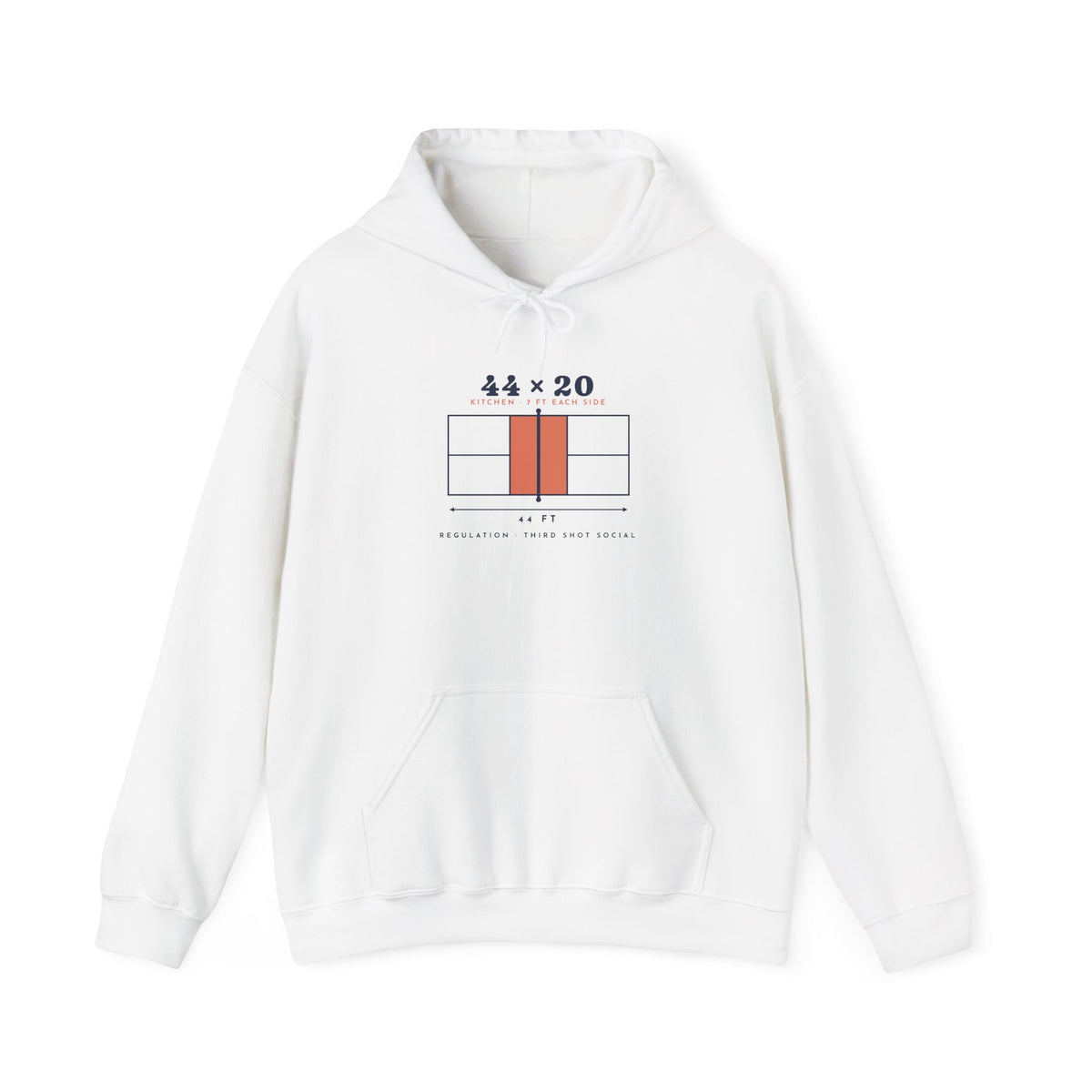 44 × 20 Hoodie in White, front view