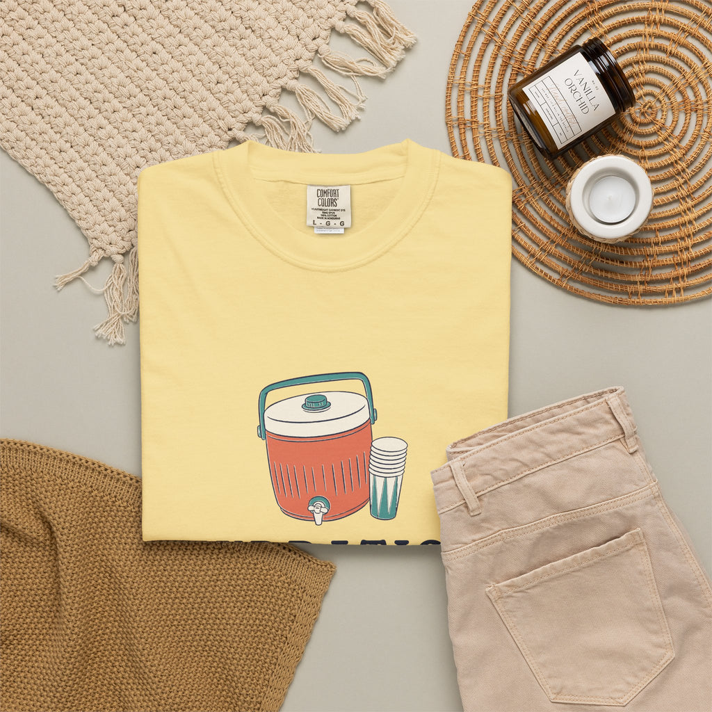 Hydration Station Tee in Butter, flat lay