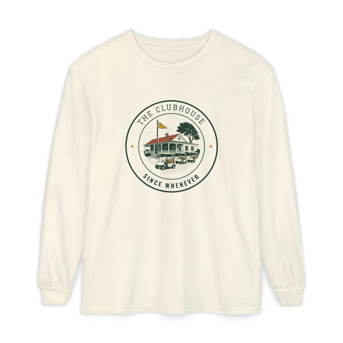 The Clubhouse Long Sleeve Tee in Ivory, front view