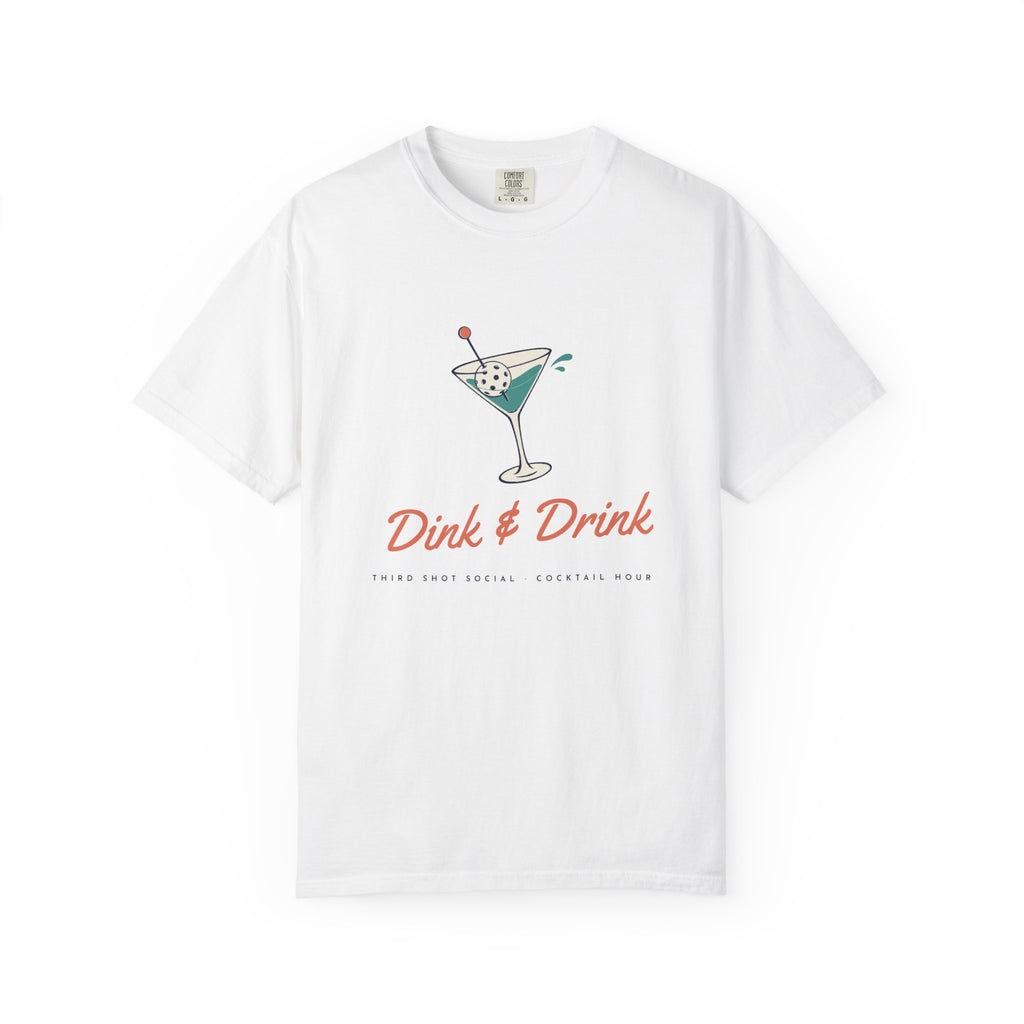 Dink & Drink Tee in White, front view