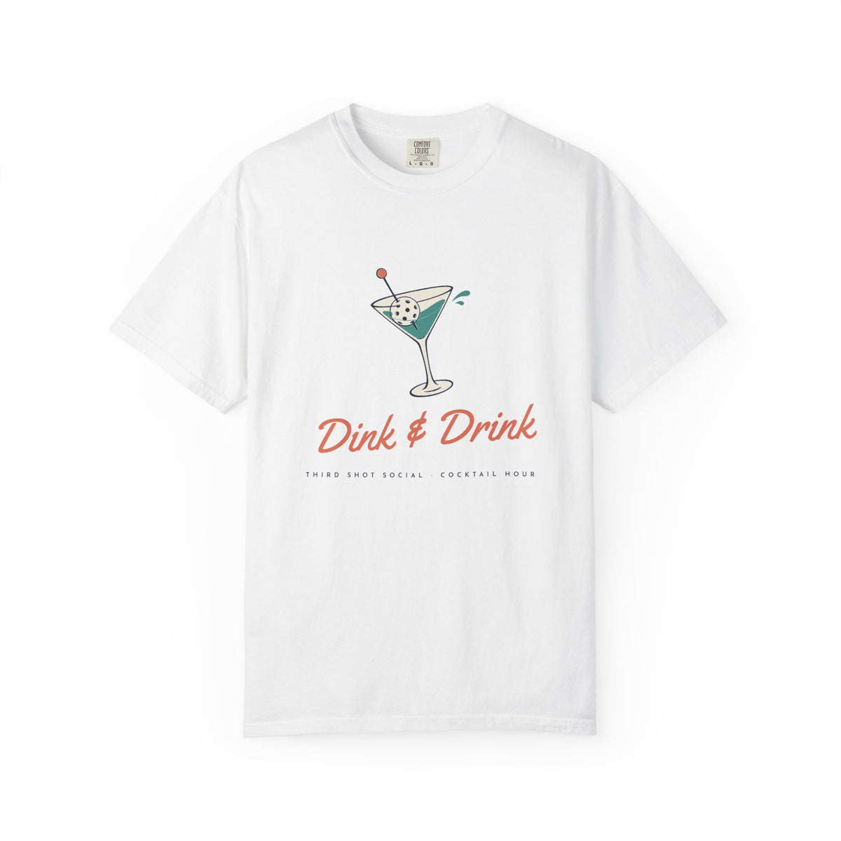 Dink & Drink Tee in White, front view