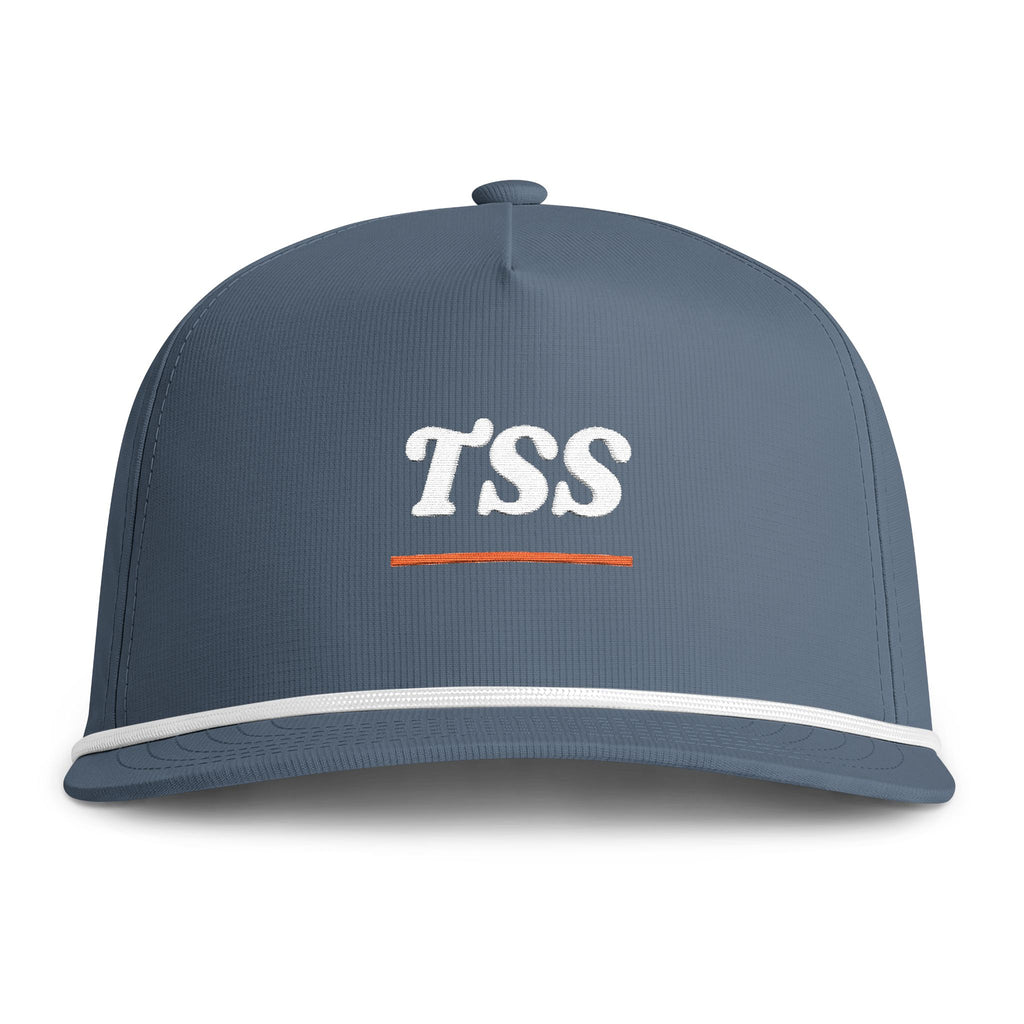 TSS Monogram Rope Cap in Blue Jean, front view