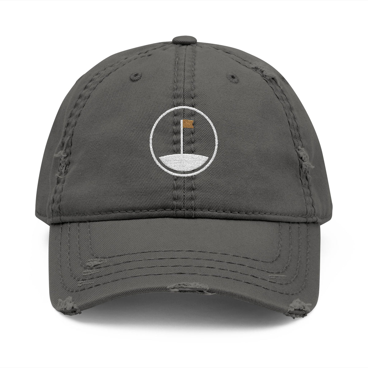 Flag on the Green Dad Hat in Charcoal Grey, front view