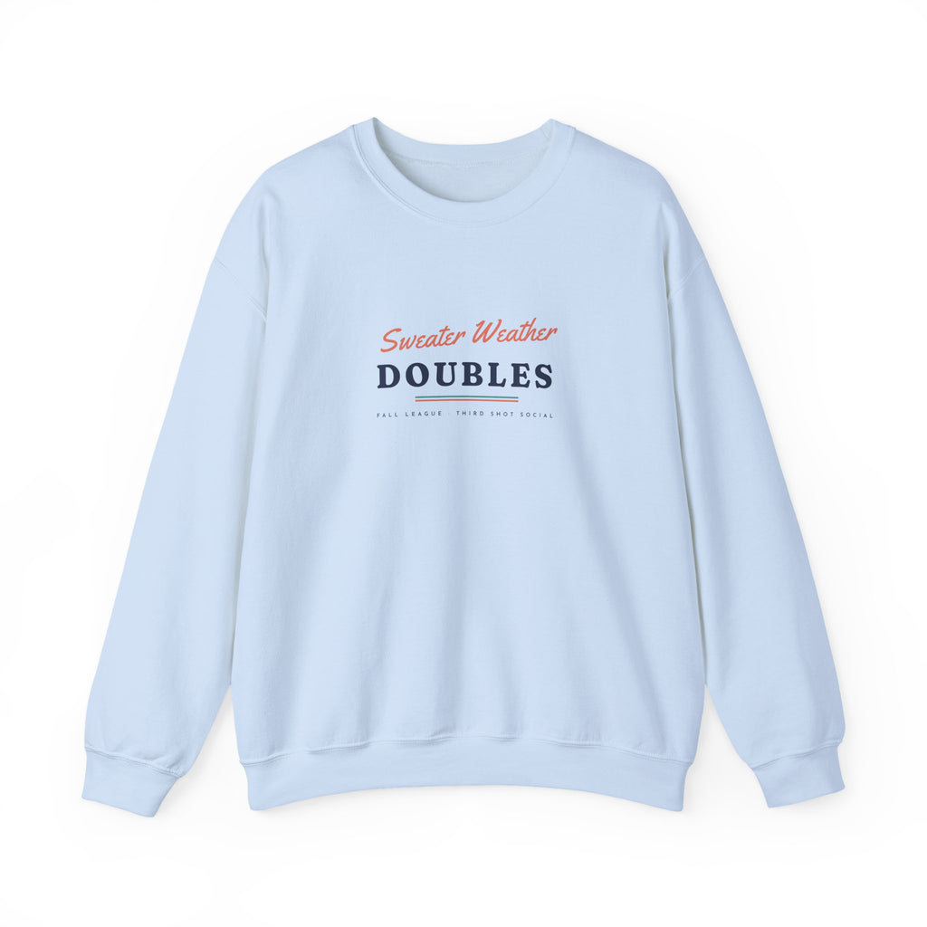 Sweater Weather Doubles Crewneck in Light Blue, front view