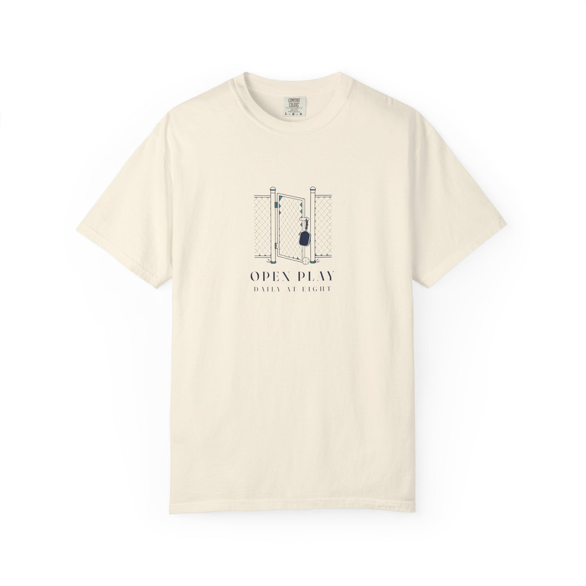 Court Gate Tee in Ivory, front view