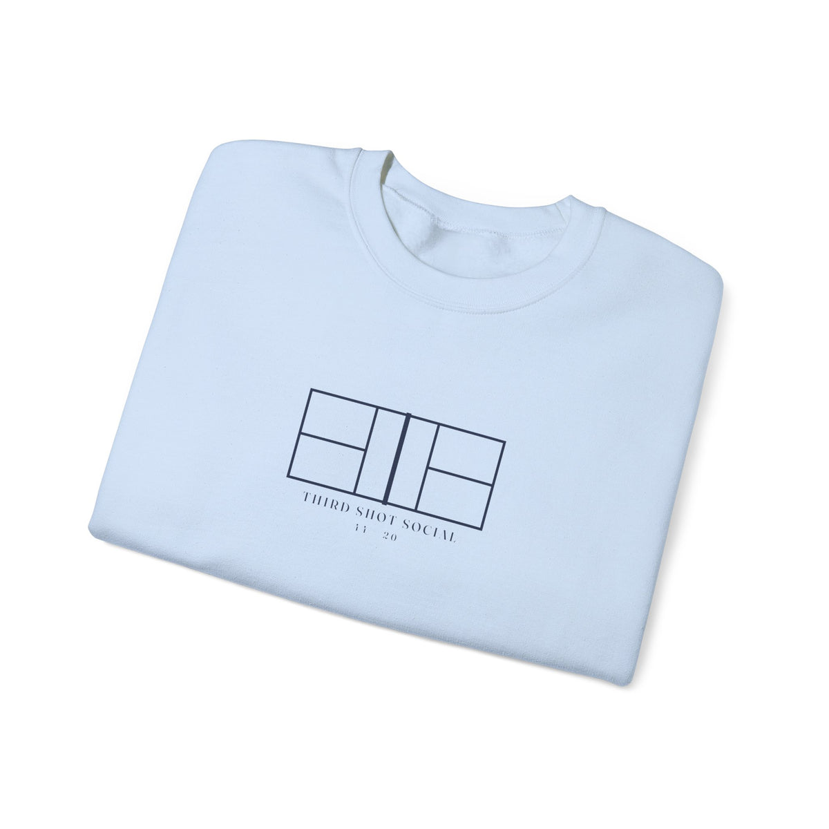 Court Line Drawing Crewneck in Light Blue, folded