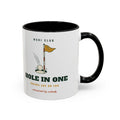 Hole in One Mug in Black, design, handle right