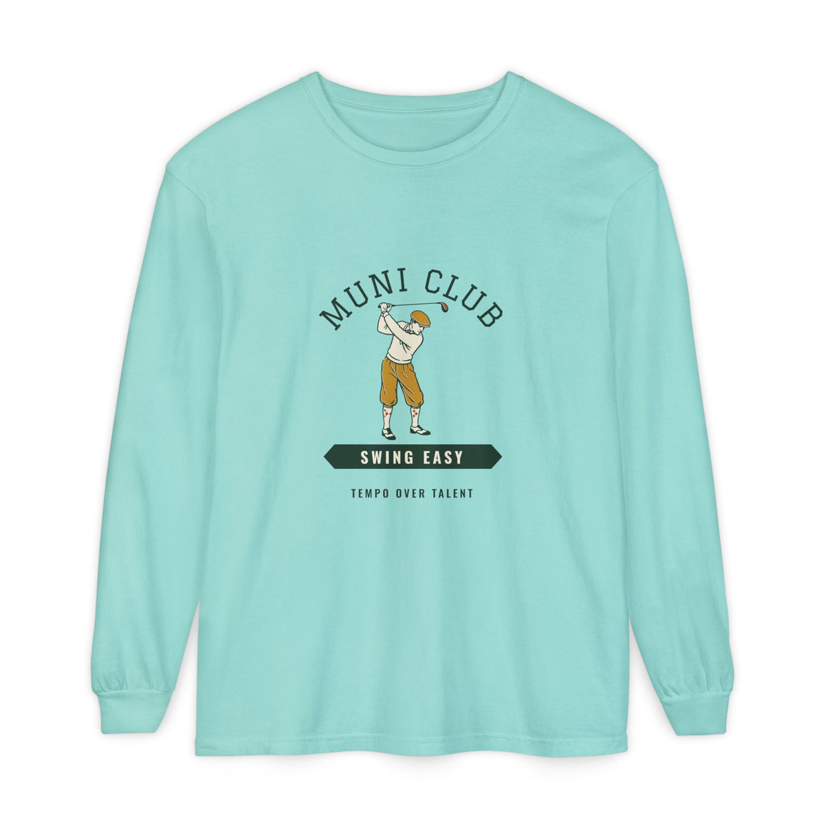 Swing Easy Long Sleeve Tee in Chalky Mint, front view