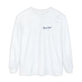 Script Chest Mark Long Sleeve Tee in White, front view