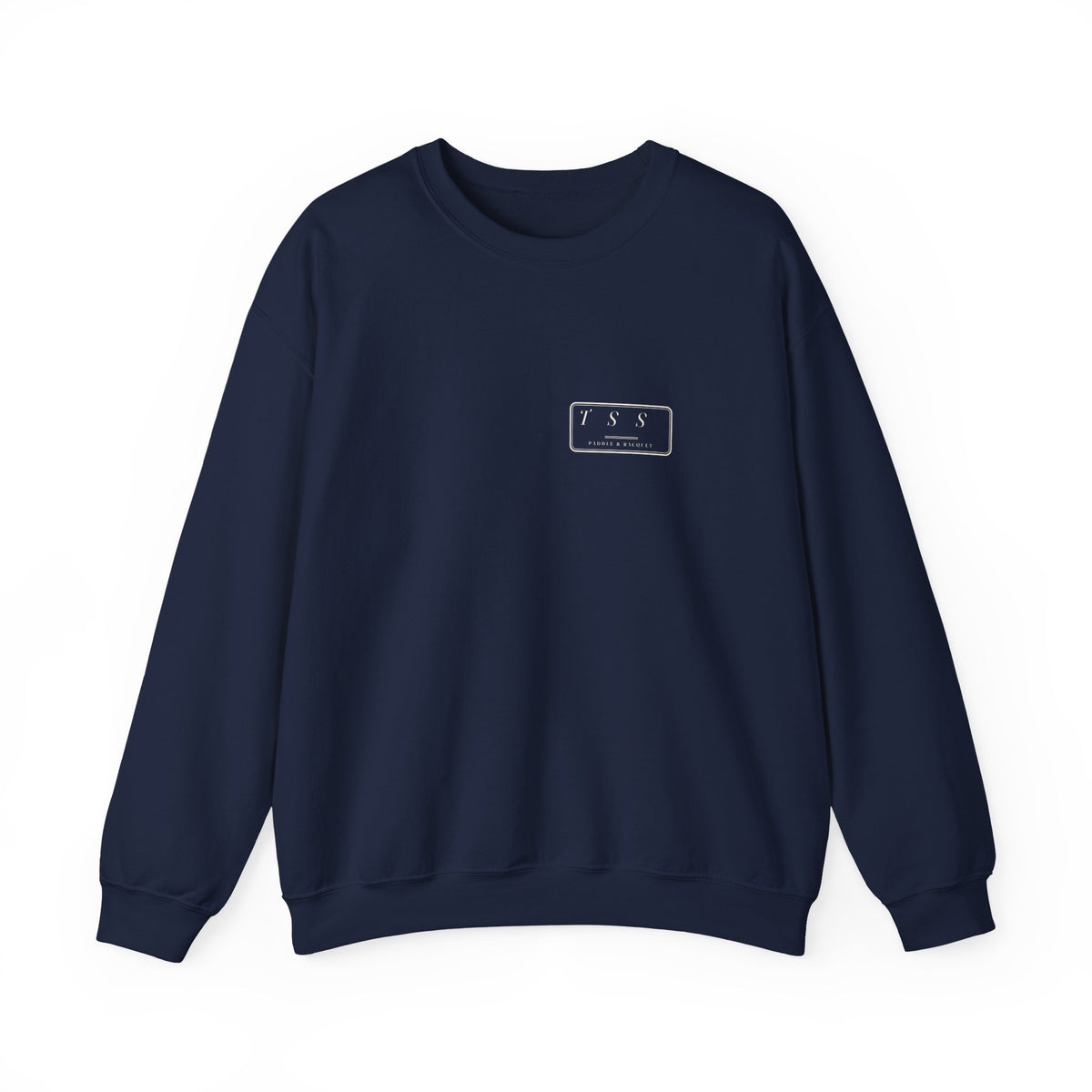 Monogram Shield Crewneck in Navy, front view
