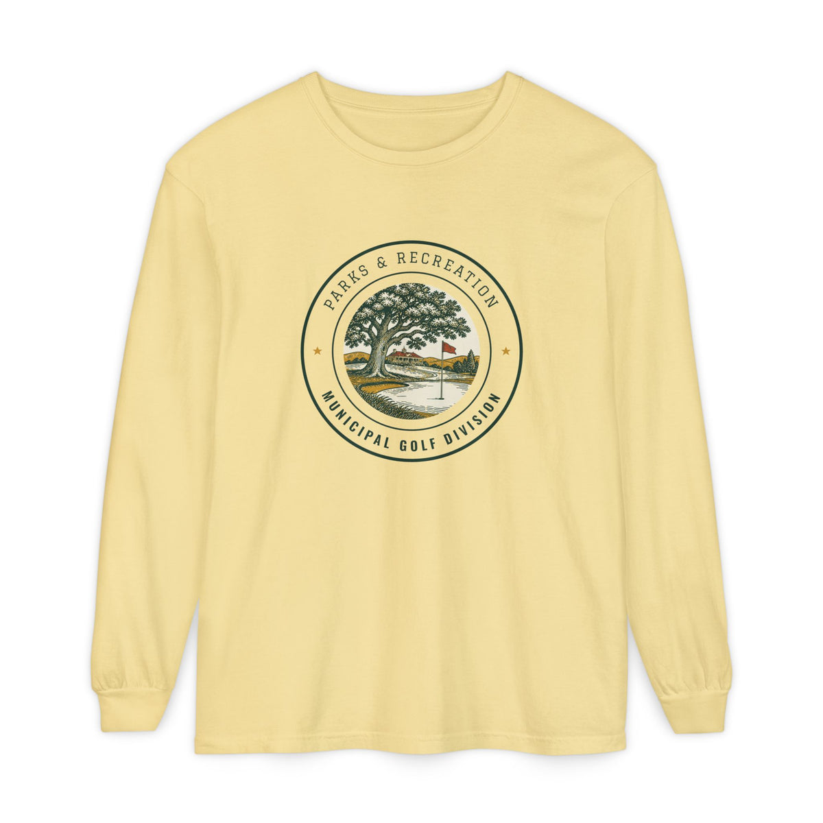 Parks & Recreation Long Sleeve Tee in Butter, front view
