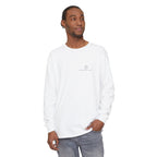 Ball Mark Long Sleeve Tee in White, on model