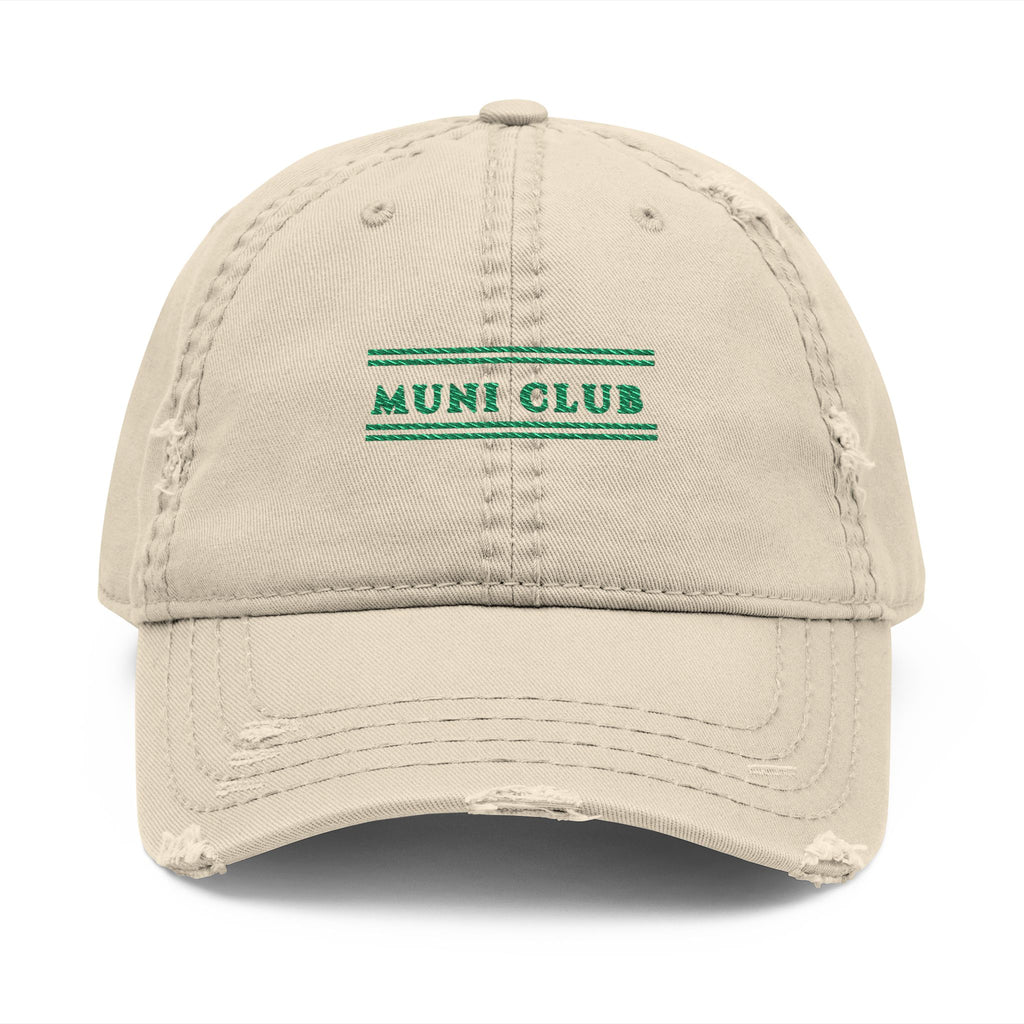 Club Stripe Dad Hat in Khaki, front view