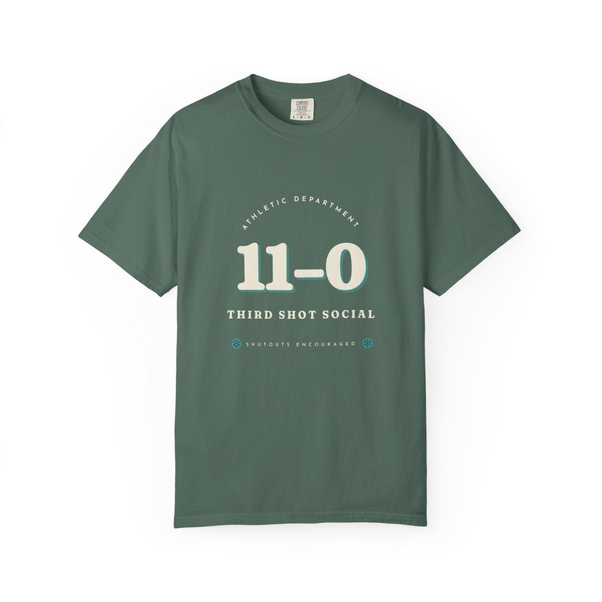 11–0 Athletic Department Tee in Blue Spruce, front view