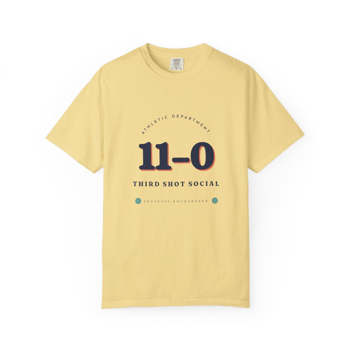 11–0 Athletic Department Tee in Butter, front view
