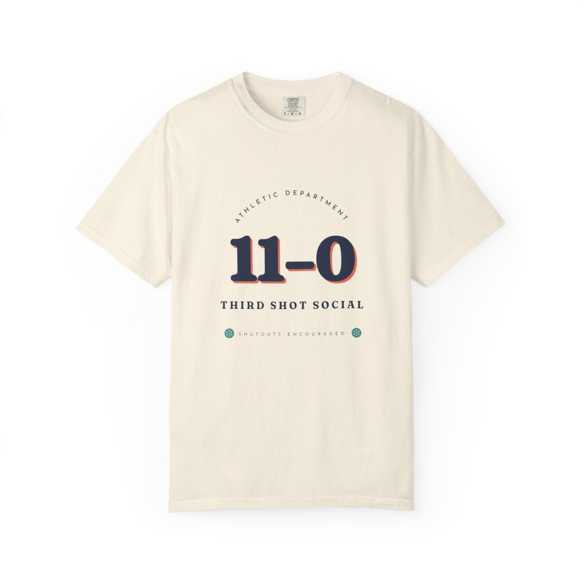 11–0 Athletic Department Tee in Ivory, front view