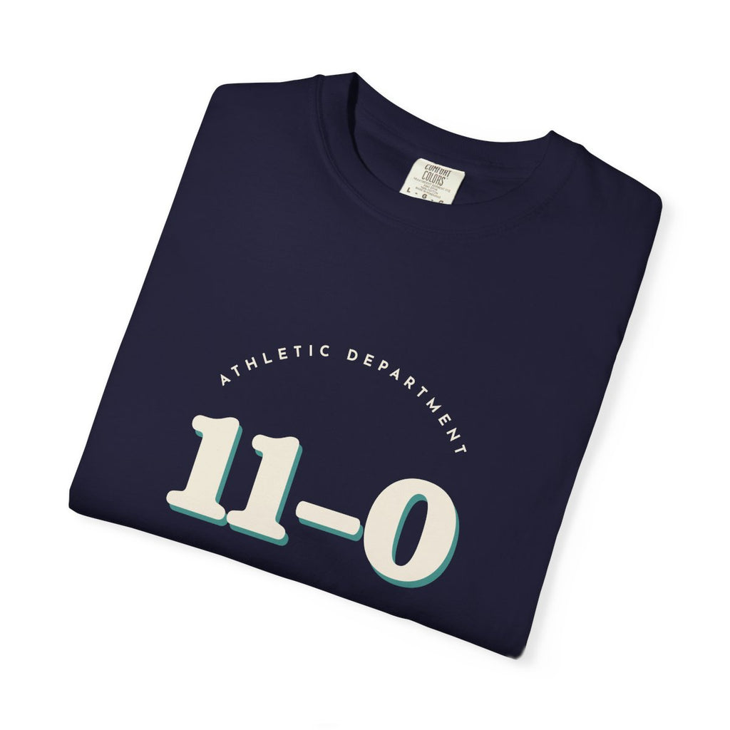 11–0 Athletic Department Tee in True Navy, folded