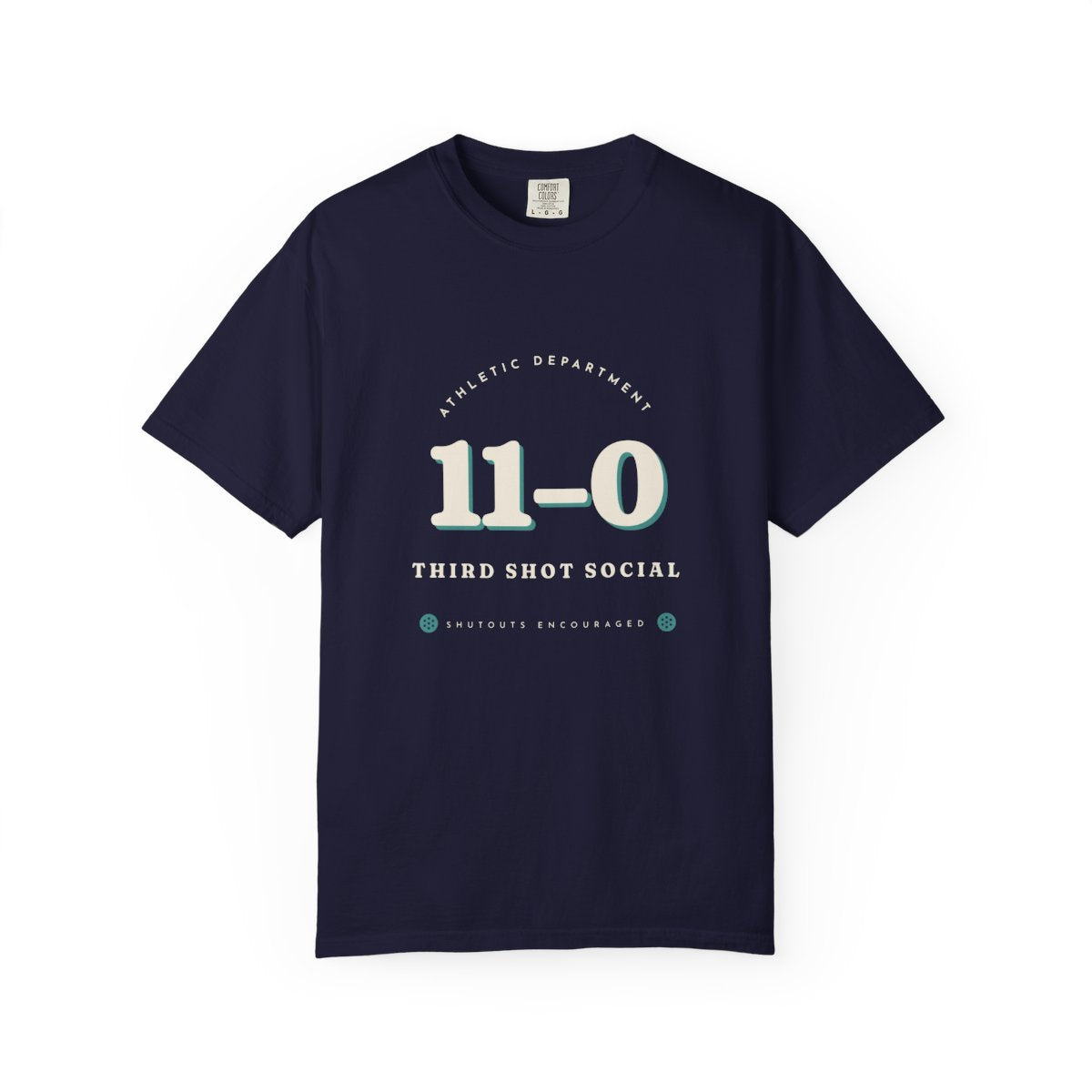 11–0 Athletic Department Tee in True Navy, front view