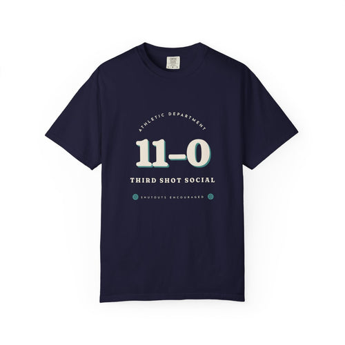 11–0 Athletic Department Tee in True Navy, front view