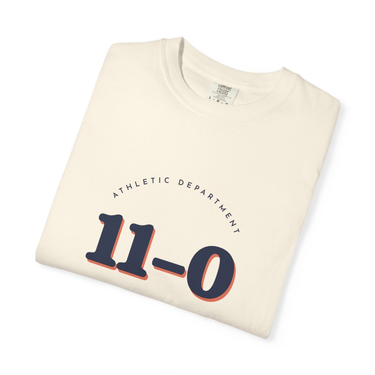 11–0 Athletic Department Tee in Ivory, folded