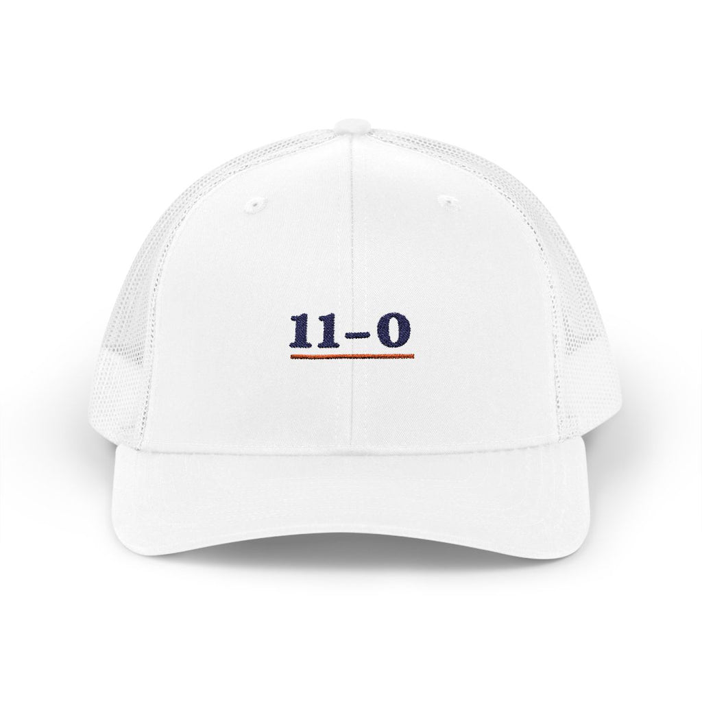 11–0 Trucker Hat in White, front view