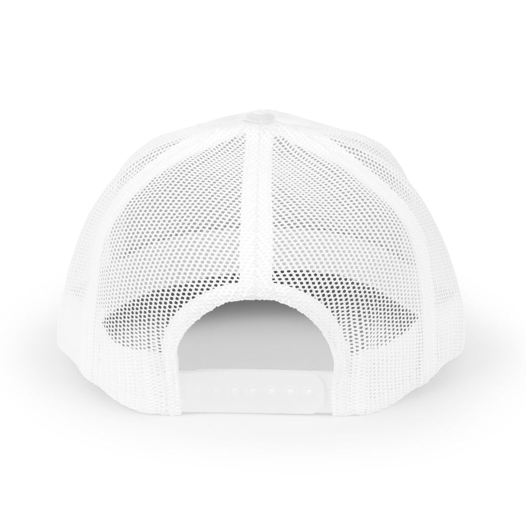 11–0 Trucker Hat in White, back view