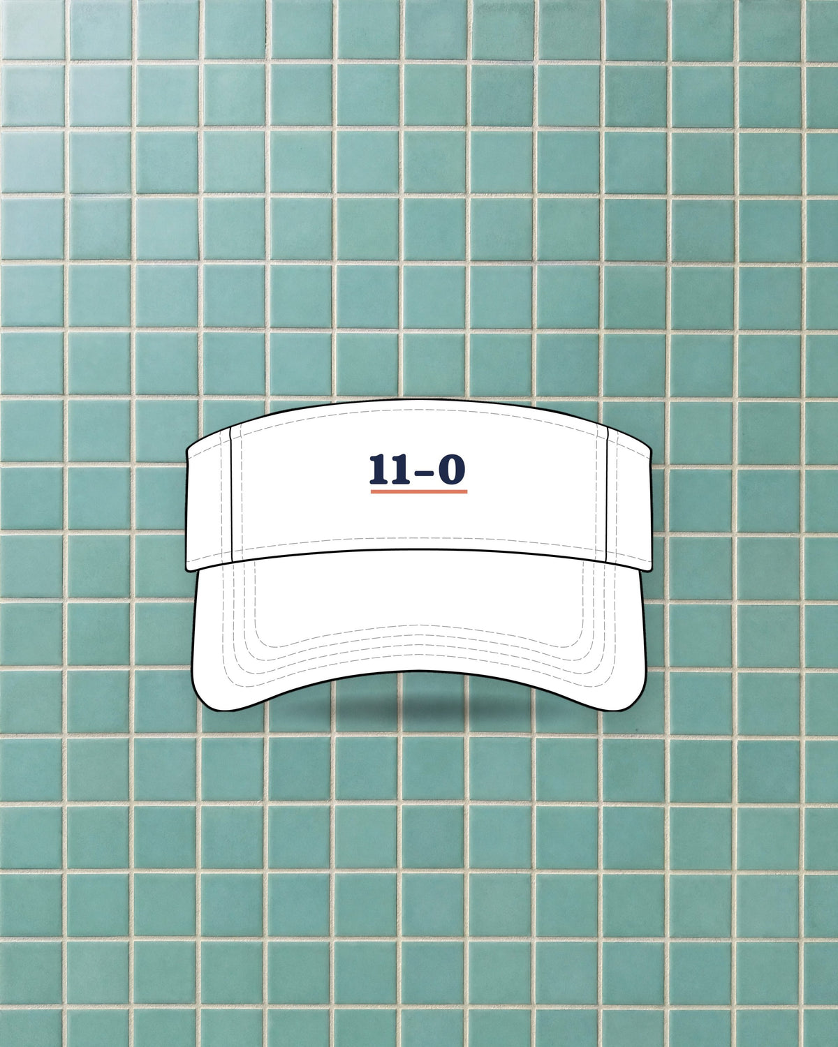 11–0 Visor in White, styled