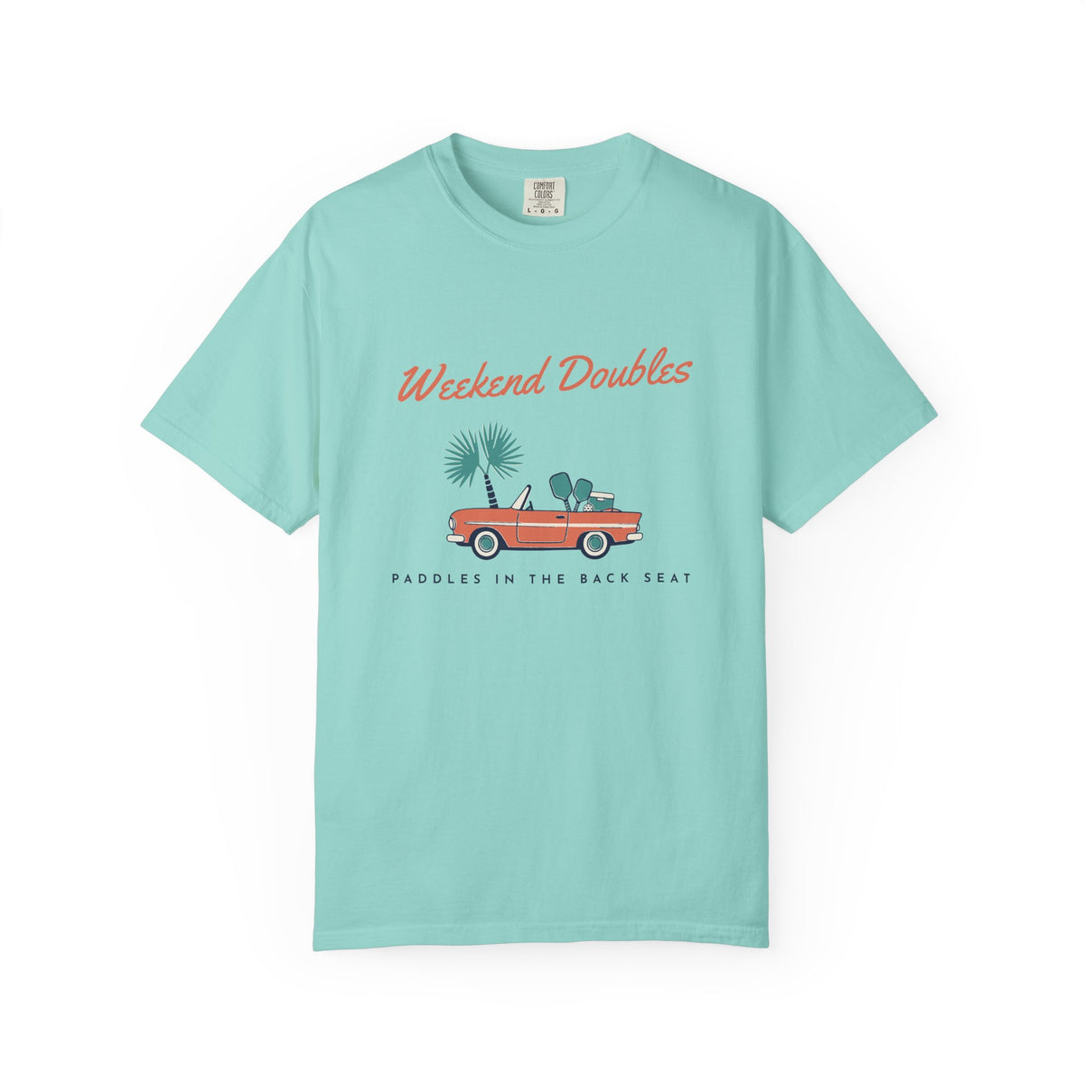 Weekend Doubles Tee in Chalky Mint, front view