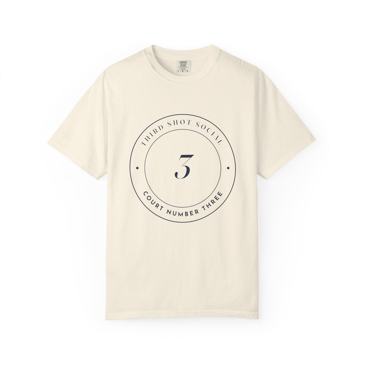 Court Three Seal Tee in Ivory, front view