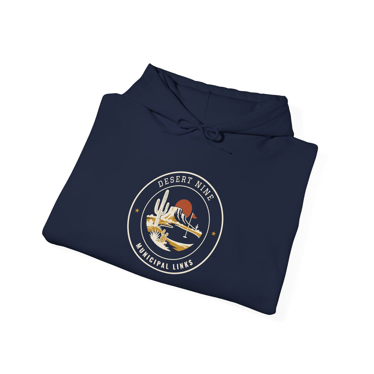 Desert Nine Hoodie in Navy, folded