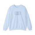 Court Line Drawing Crewneck in Light Blue, front view