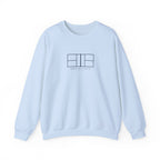 Court Line Drawing Crewneck in Light Blue, front view