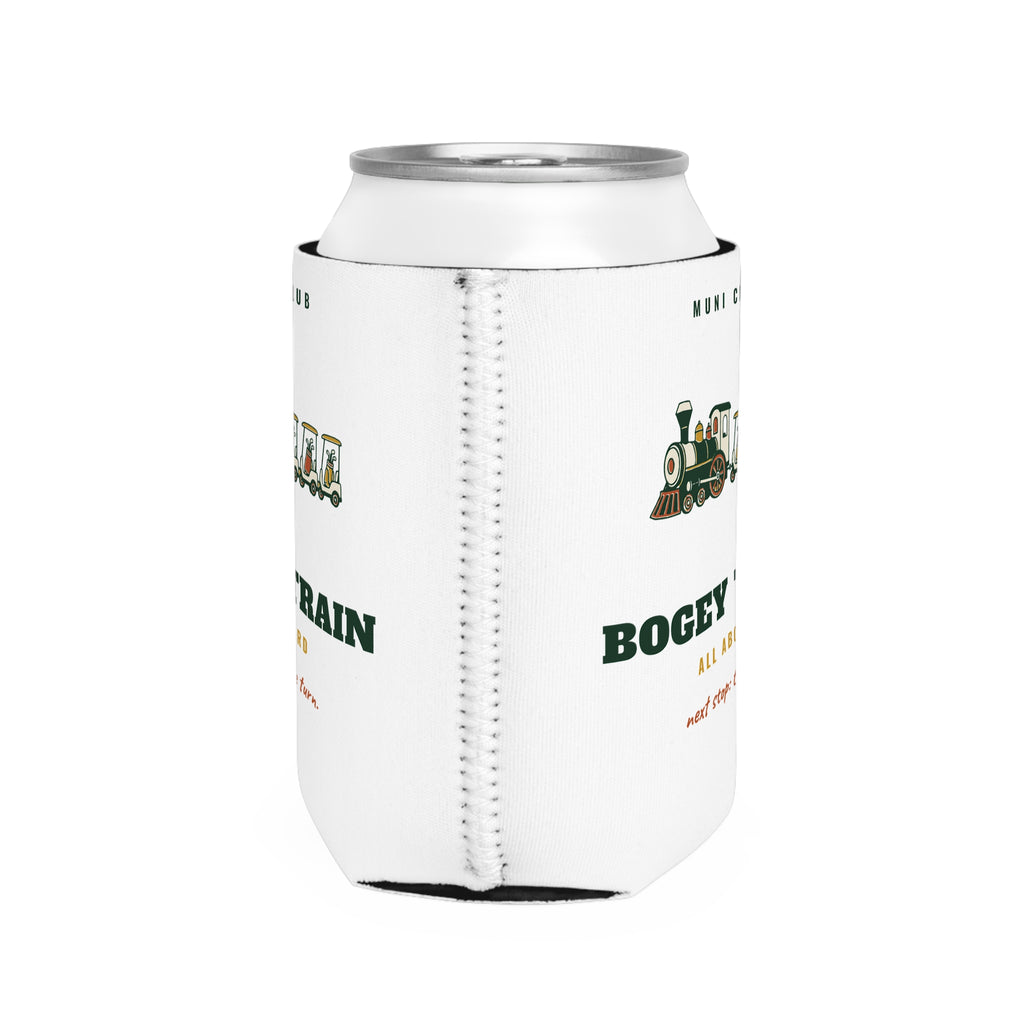 Bogey Train Can Cooler in White, right side view