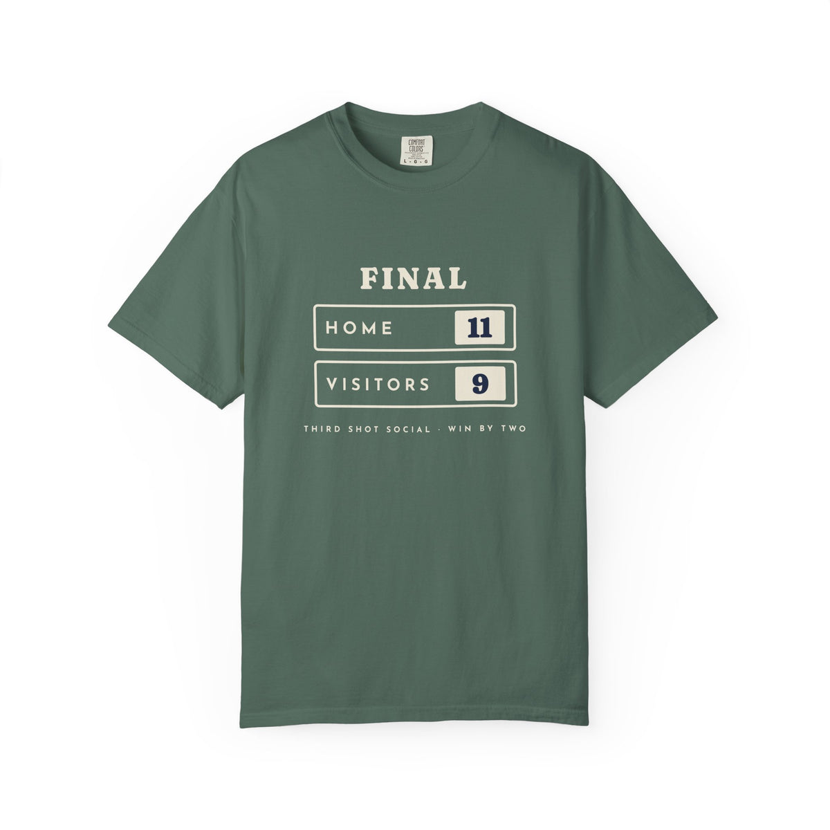 Scoreboard Tee in Blue Spruce, front view