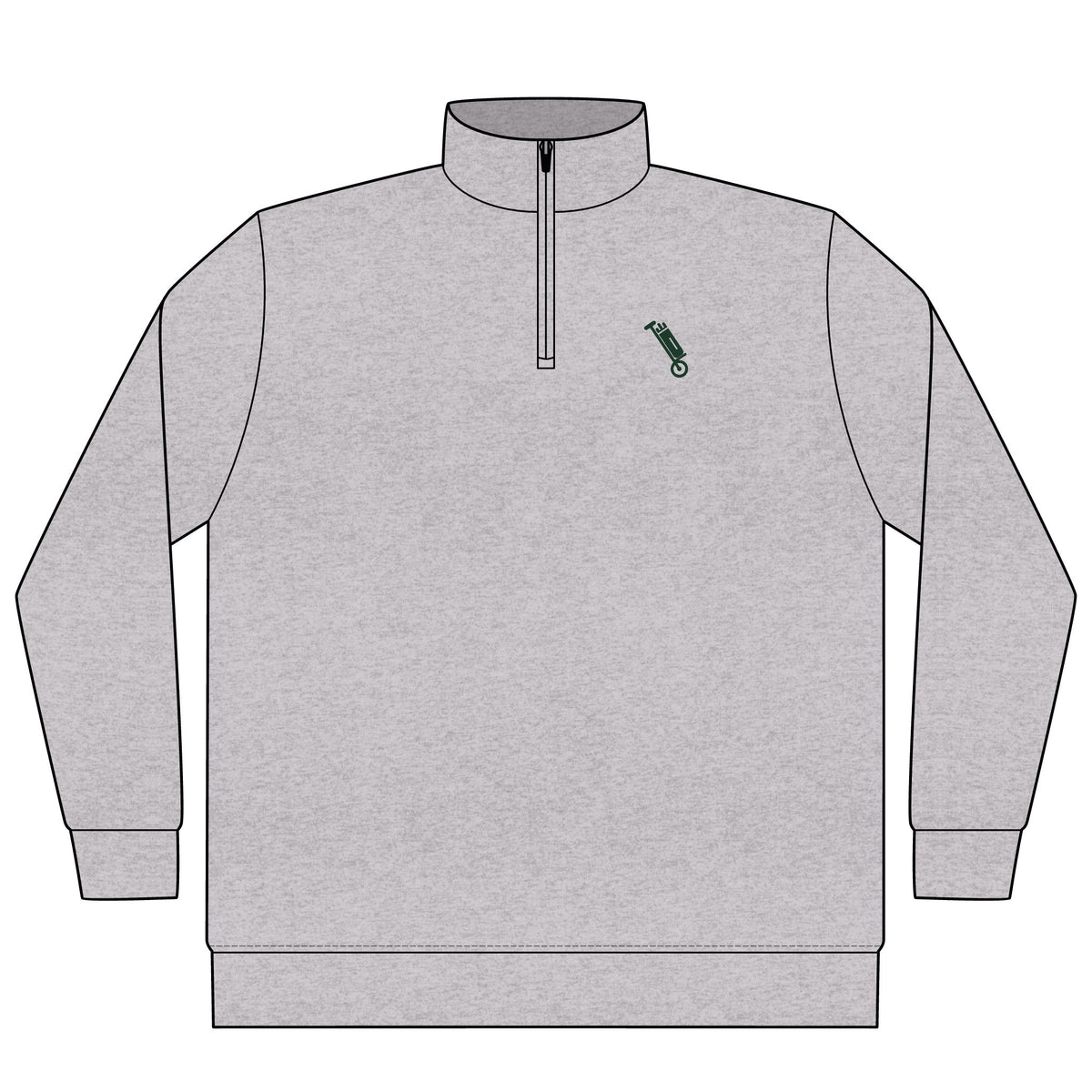 Pull Cart Quarter-Zip in Grey Heather, front view