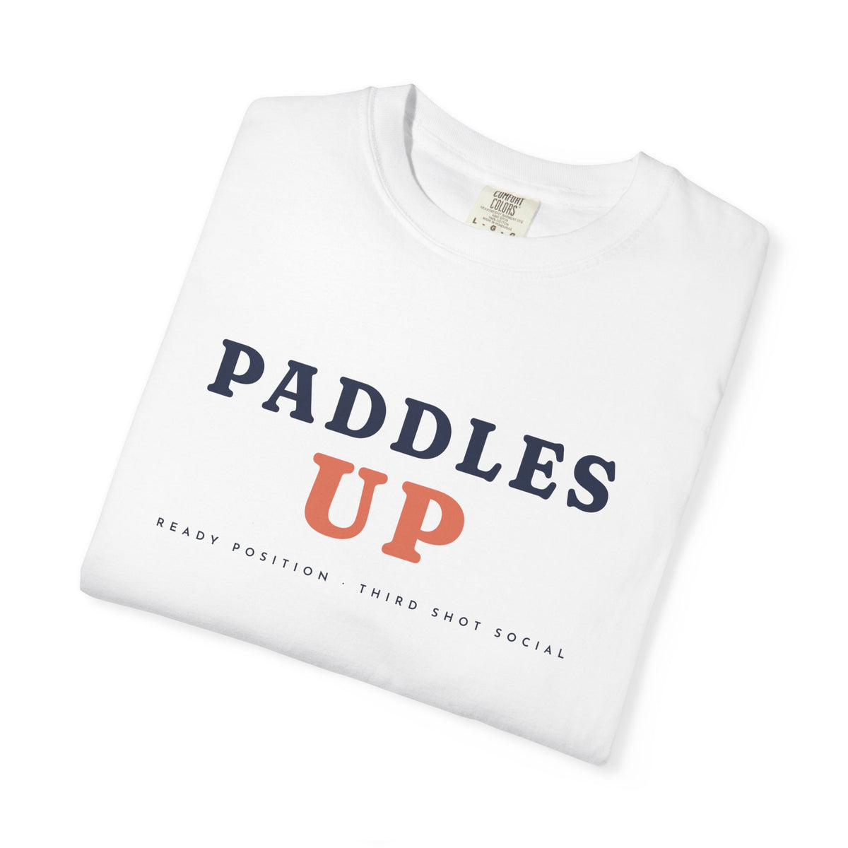 Paddles Up Tee in White, folded