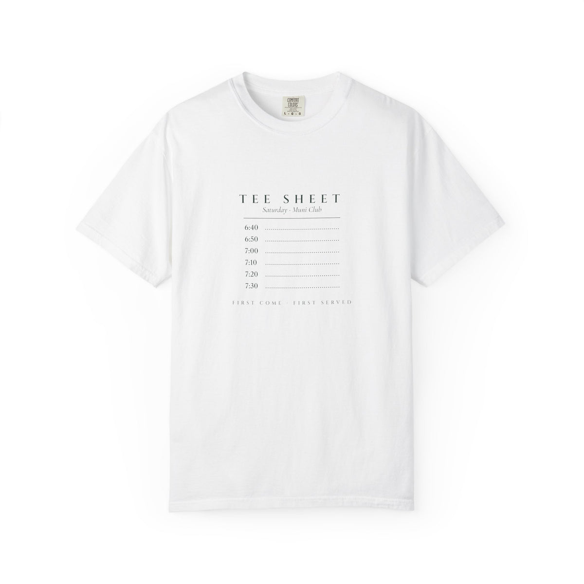 Tee Sheet Tee in White, front view