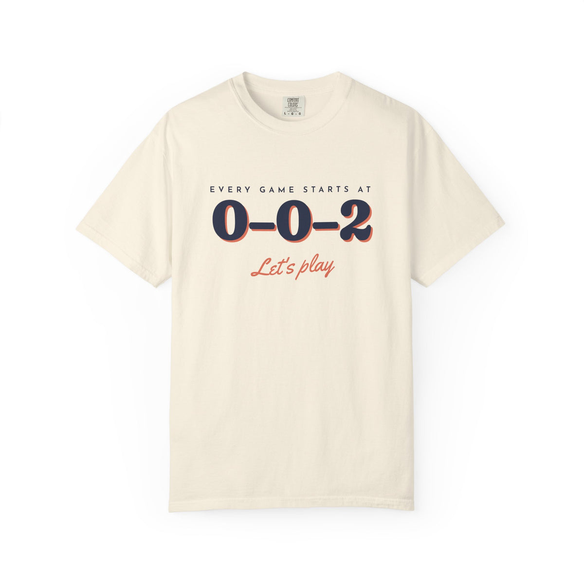 0–0–2 Tee in Ivory, front view